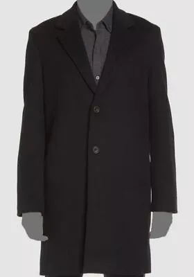 $695 Vince Men's Black Classic Cashmere Blend Coat Jacket Size XL • $222.78