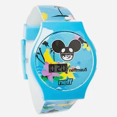 Neff LE Deadmau5 Digital LCD Wristwatch Blue Time Date Day Resistant 165ft BNOC • $33.18