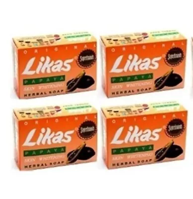 4 X ORIGINAL LIKAS PAPAYA Skin Whitening Organic HERBAL SOAP 135G (100% Authenti • £18.89