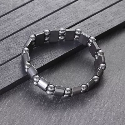 Natural Hematite Magnetic Beaded Stretch Healing Therapy Health Care Bracelet • $9.60