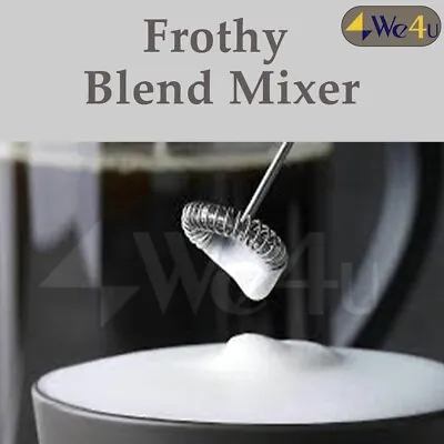 We4u Milk Coffee Frother Whisk Handy Steel Whisks Cappuccino Latte Chocolate UK • £3.65