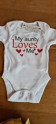 £5.25 • Buy My Aunty Loves Me Baby Grow, Baby Bodysuit, Personalised Gifts, 
