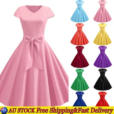 $27.59 • Buy Women Retro 1950s 60s Rockabilly Ball Gown Cocktail Evening Party Skater Dresses