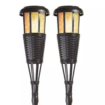 Solar Flickering LED Island Torches Outdoor Landscape Lighting2 Pack • $36.19