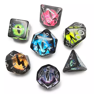 Demon Eyeball Dice Multicolor Cat Eye D&D Dungeons Dragons DnD RPG Polyhedral • $13.59