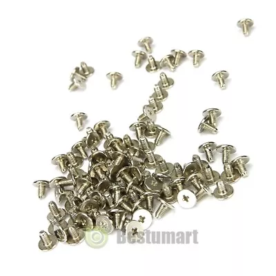 $10.99 • Buy 100-500PCS 10mm Silver Spots Cone Screw Metal Studs Craft Rivet Bullet Spikes US