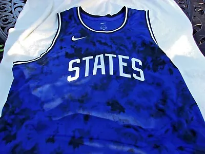 NWT Nike Dri Fit Jersey Tank Camo Blue Mens XL XXL $55 Std. Fit USA Soccer • $19.99
