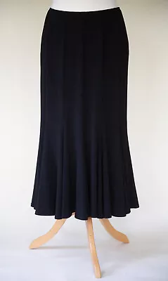 Vintage Joseph Ribkoff Black Midi Skirt. Fish Tail. Size 12. 30in Elastic Waist • $14.93