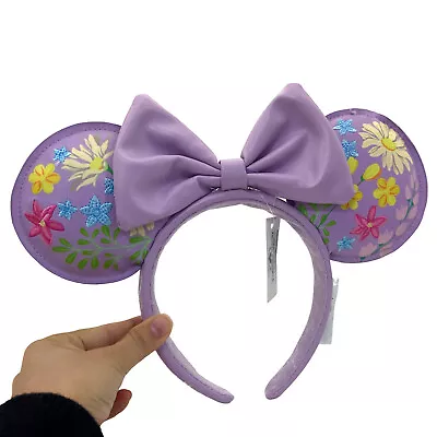 DisneyParks Anniversary Minnie Mouse Blue Bow Flower Ears Mickey Headband Ears • $15.67