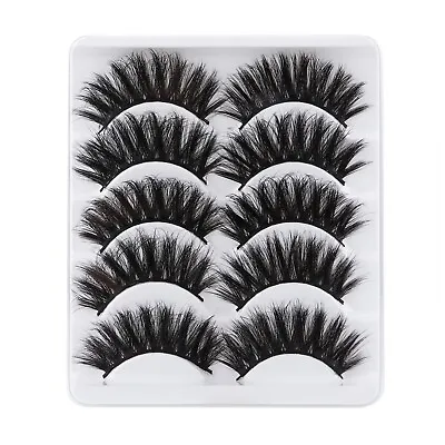 10 Pair 3D Mink False Eyelashes Wispy Cross Long Thick Soft Fake Eye Lashes UK • £2.55