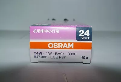 10pcs Osram 3930 T4W 4W BA9s 24V Halogen Lamp Parking Lights Taillight 24V4w • $11.40