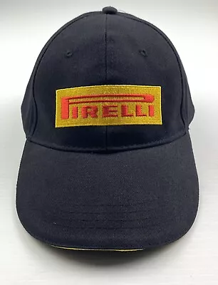 Pirelli Black Embroidered Strapback Adjustable Hat Cap F1 Motorsport VGC • $26.96