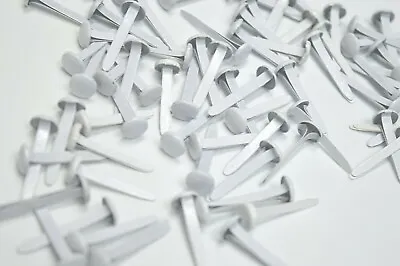 200 Pack White Paper Clips 25mm Split Pin Fastener Pins Office School Crafts UK • £4.83