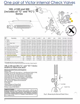 0652-0029 Internal Check Valve For Victor(100 & 300 Series Handles & St Torches) • $24.99