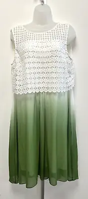 £59.99 • Buy NEW Phase Eight UK16 Green/ivory Crochet Bodice Dip Dye Knee Length Hannah Dress