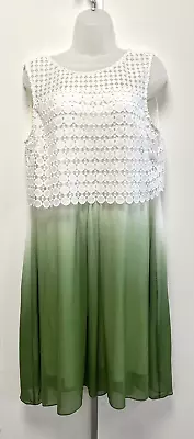 £59.99 • Buy NEW Phase Eight UK16 Green/ivory Crochet Bodice Dip Dye Knee Length Hannah Dress