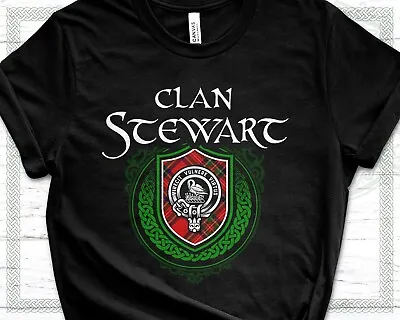 Scottish Clan Stewart Surname Scotland Tartan And Clan Badge • $24