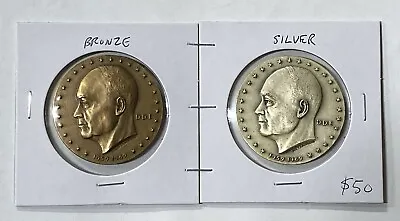 Dwight Eisenhower Bronze And .999 Silver Medal Pair Medallic Art Company • $70.39