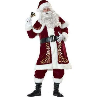 £30.76 • Buy Santa Claus Costume Father Christmas Flannel Suit Mens Adult Fancy Dress Outfit