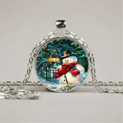  SNOWMAN CHRISTMAS SNOW HOLIDAY Pendant Sterling Silver 925 20  Necklace Women • $19.89