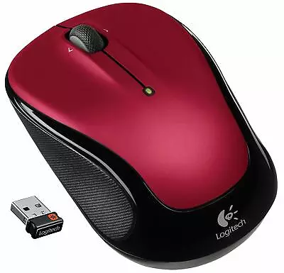 Logitech Wireless Mouse M325 UNIFYING Receiver Cordless Optical Mini Mice RED • £22.50