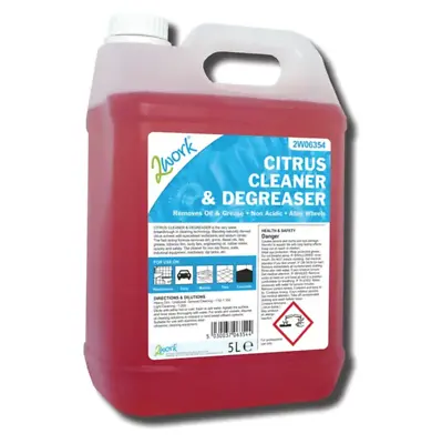 £15.79 • Buy 2Work Citrus Cleaner And Degreaser 5 Litre - FREE NEXT WORKING DAY DELIVERY