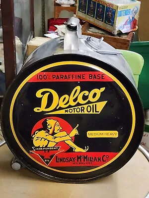 Antique 1920s Steel 5 Gal St. Louis Can Co Delco Motor Oil Super Rare • $860