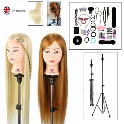£26.99 • Buy 30  Hairdressing Styling Practice Training Head Mannequin Doll+Tripod Holder UK
