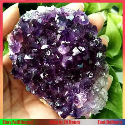 Large Natural Amethyst Quartz Crystal Cluster Mineral Stone Druzy Geode Healing • $11.39