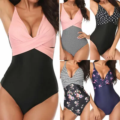 £12.82 • Buy UK Women Monokini Push Up Padded Tummy Control Bikini Swimsuits Swimming Costume