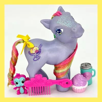 ❤️My Little Pony MLP G3 Rainbow Swirl Brushable Hair Purple Hasbro 2002❤️ • $12.98