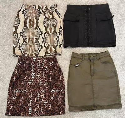 Bundle Of 4 X Short Skirts Misspap & Missguided UK8 UK10 M (Same Wearer) • £0.99