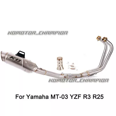 Motorcycle Exhaust Pipe Full System Muffler For Yamaha YZF R25 R3 MT-03 Slip On • $162