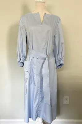 TIBI Light Blue 3/4 Sleeve Belted Midi Dress Size 6 • $60