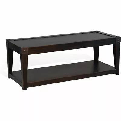 Sunny Designs Seal Beach 48  Transitional Wood Cocktail Table In Black Walnut • $486