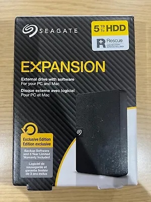 Seagate 5TB HDD Expansion Portable External Hard Drive - 2.5 Inch USB 3.0 BNIB • £139