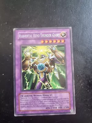 DP1 EN011 Elemental Hero Thunder Giant Rare UNL Edition LP! YuGiOh Card TCG • £2