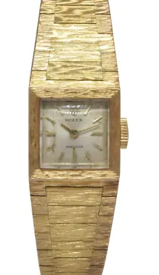 Rolex Vintage Precision 18k Yellow Gold Ladies 16mm Manual Dress Watch • $2950