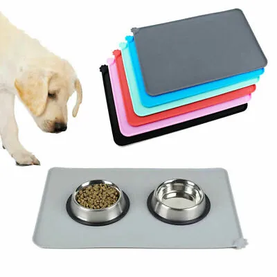 £5.49 • Buy Pet Puppy Silicone Feeding Food Mat Dog Cat Non Slip Bowl Waterproof Placemat UK
