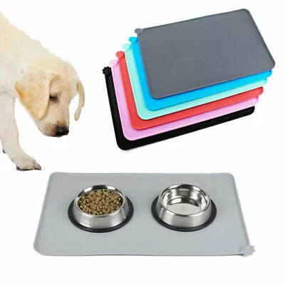 £5.49 • Buy Pet Puppy Silicone Feeding Food Mat Dog Cat Non Slip Bowl Waterproof Placemat UK
