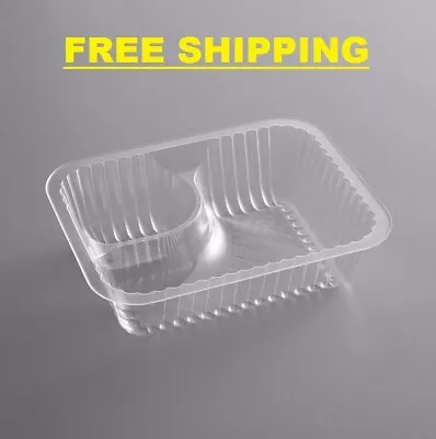 (500/Case) Clear 2 Compartment Plastic Nacho Chips Cheese Chili Fry Tray Basket • $48.70