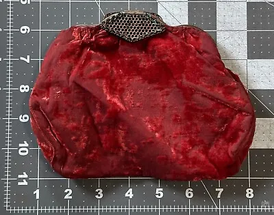 Vintage Velvet Pouch Evening Bag Dark Red Made In France 1910s • $15