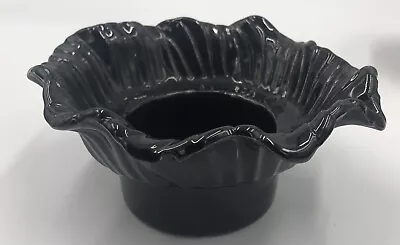 Vintage 1957 MIRAMAR Of California 714 Black Ruffle Planter Pottery RARE • $13.99