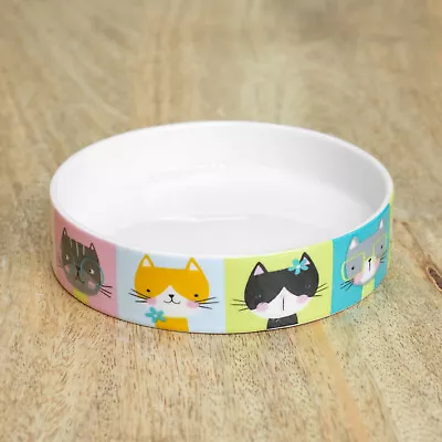 Cute Small Ceramic Cat Kitten Food Bowl 13cm Biscuit Treat Water Saucer Dish • £10