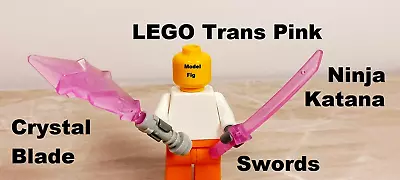 LEGO Clear Pink Sword Lot Of 2 ICE Crystal Weapons Ninjago Thick Blade Square • $22.05