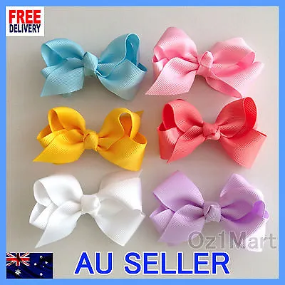 24 Colors NEW 3” Hair Clip Alligator Baby Toddler Girl Kids Grosgrain Ribbon Bow • $3.45