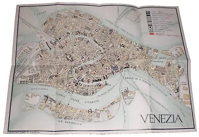 Venezia Venice Italy Vintage City Map Pallotti Jewelry Grand Hotel Advertising • $4.95