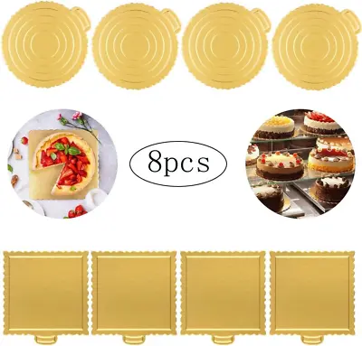 8pcs Cake Board Reusable Thicker Cake Cardboards Round Cake Base And Square • £20.03