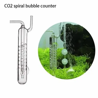 Premium Aquarium CO2 Diffuser Bubble Counter - Spiral Glass Design Gas Diffusion • $28.03