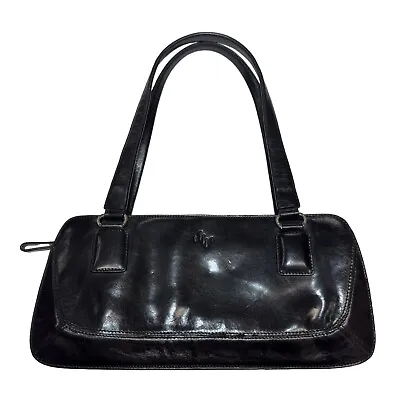 Monsac Leather Shoulder Bag Clutch Purse Black Pockets Zipper Y2K Handbag • $30